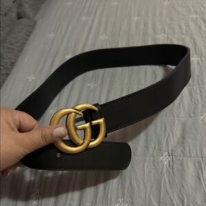 Designer Black Belt with Gold Accent